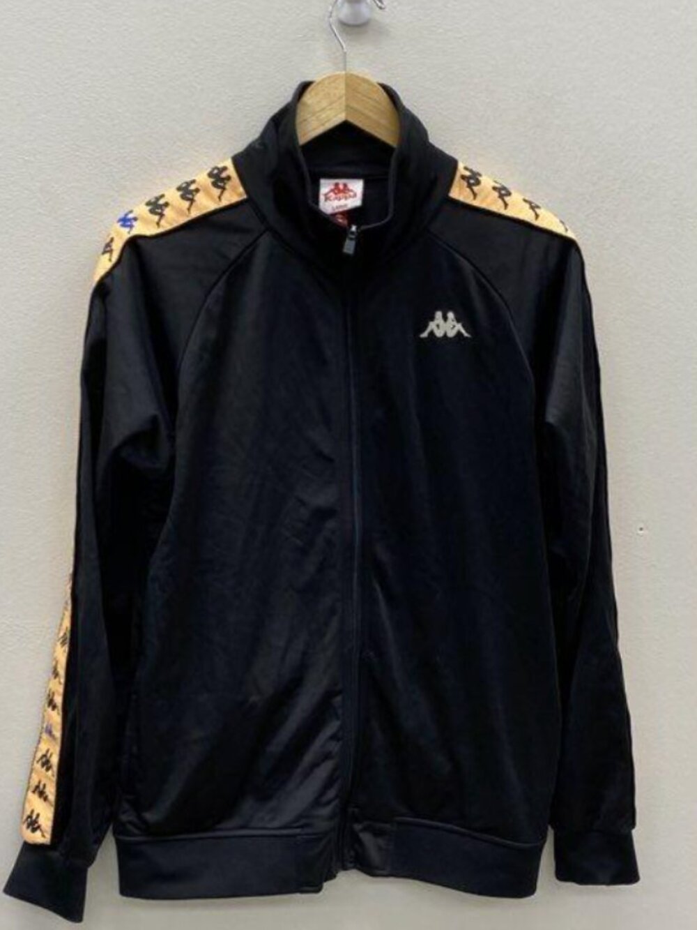Kappa 222 Banda Anniston Slim Track Jacket Black Gold White Size L